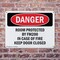 Signmission Room Protected By Fm200 In Case Of Fire Danger Sign, Plastic, 10in W x 7in L, 2PK OS-2PACK-DS-P-710-L-2271 - alternate 3